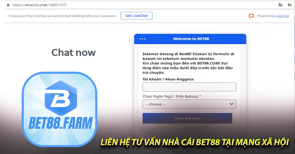 Liên hệ tư vấn nhà cái BET88 tại mạng xã hội